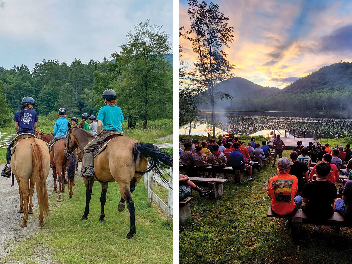 Programa de passeios a cavalo e fogueira no Camp Read