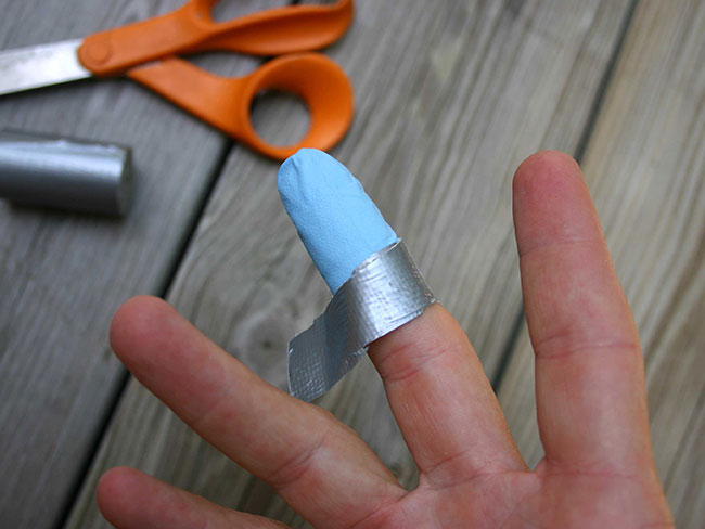 Waterproof bandage for badly sliced finger