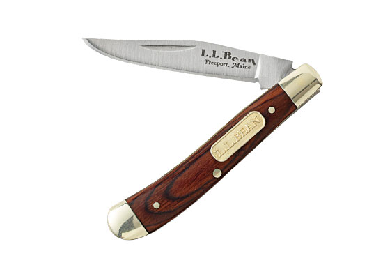 Double L Pocket Knife, Three Blade Rosewood, Stainlesss Steel/Leather | L.L.Bean