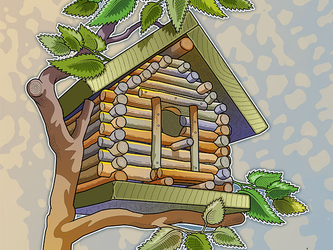 Build a Log Cabin Birdhouse