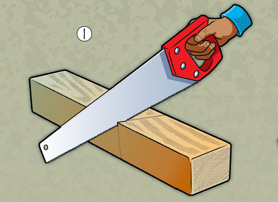 cut the board or log to start building