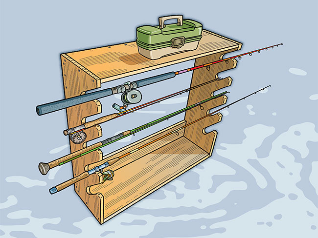 Build a fishing rod rack