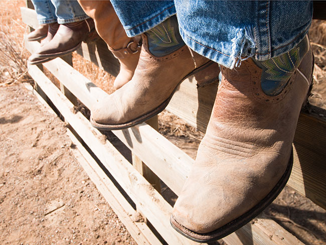 Wear cowboy boots on a hike?