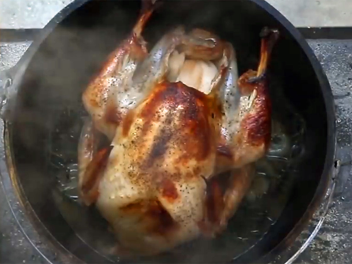 Simple Roast Turkey in a Dutch Oven