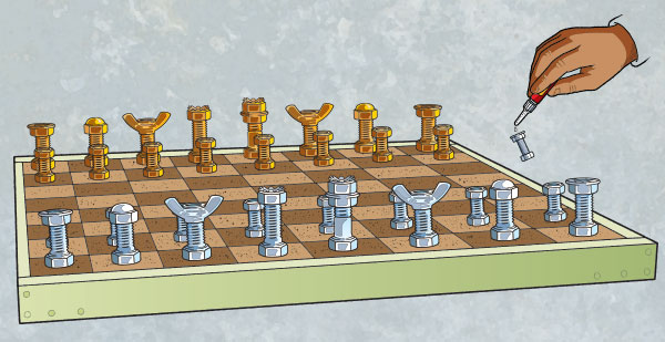Write a chess game using bit-fields and masks