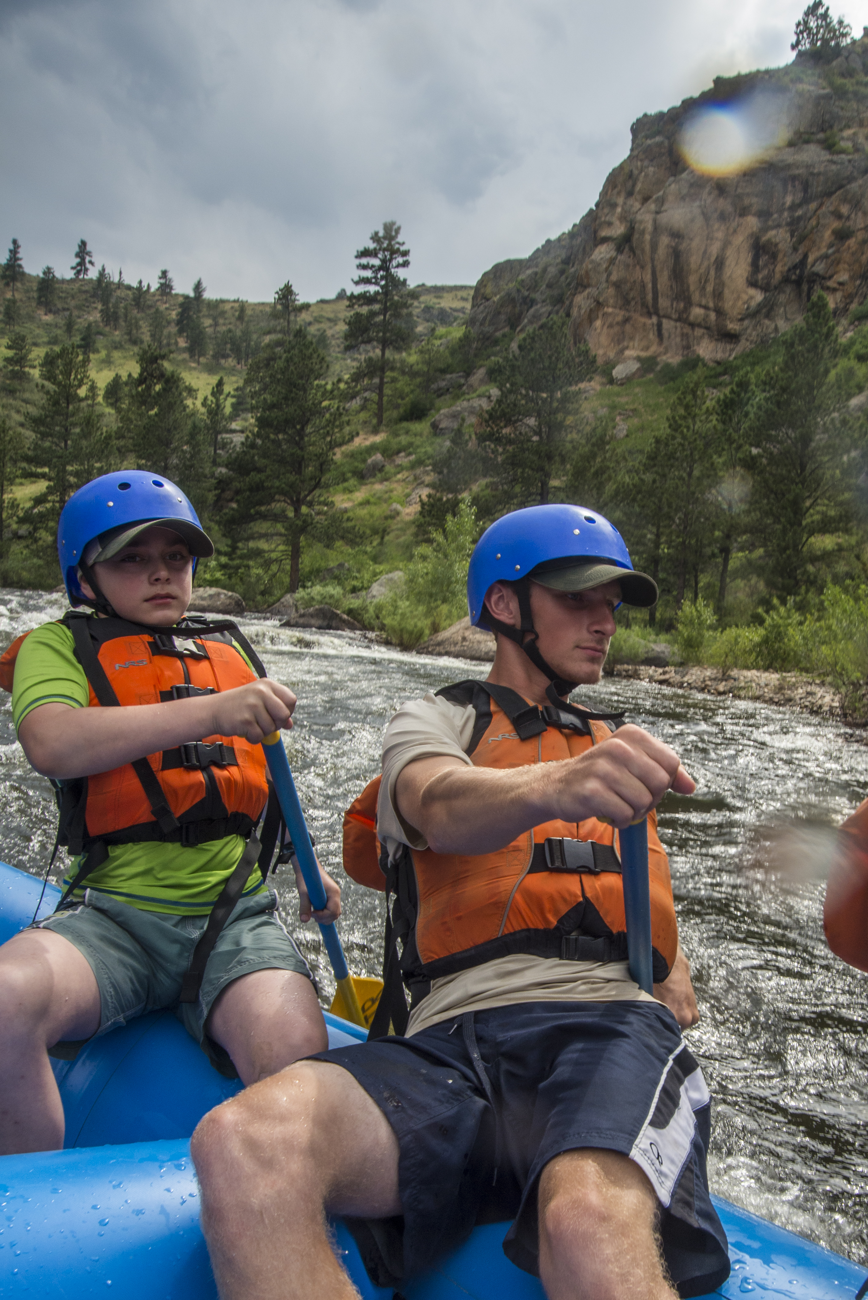 Scouts from PA enjoy a whitewater rafting trip on the Cache La Poudre River, during their adventure trip to Colorado