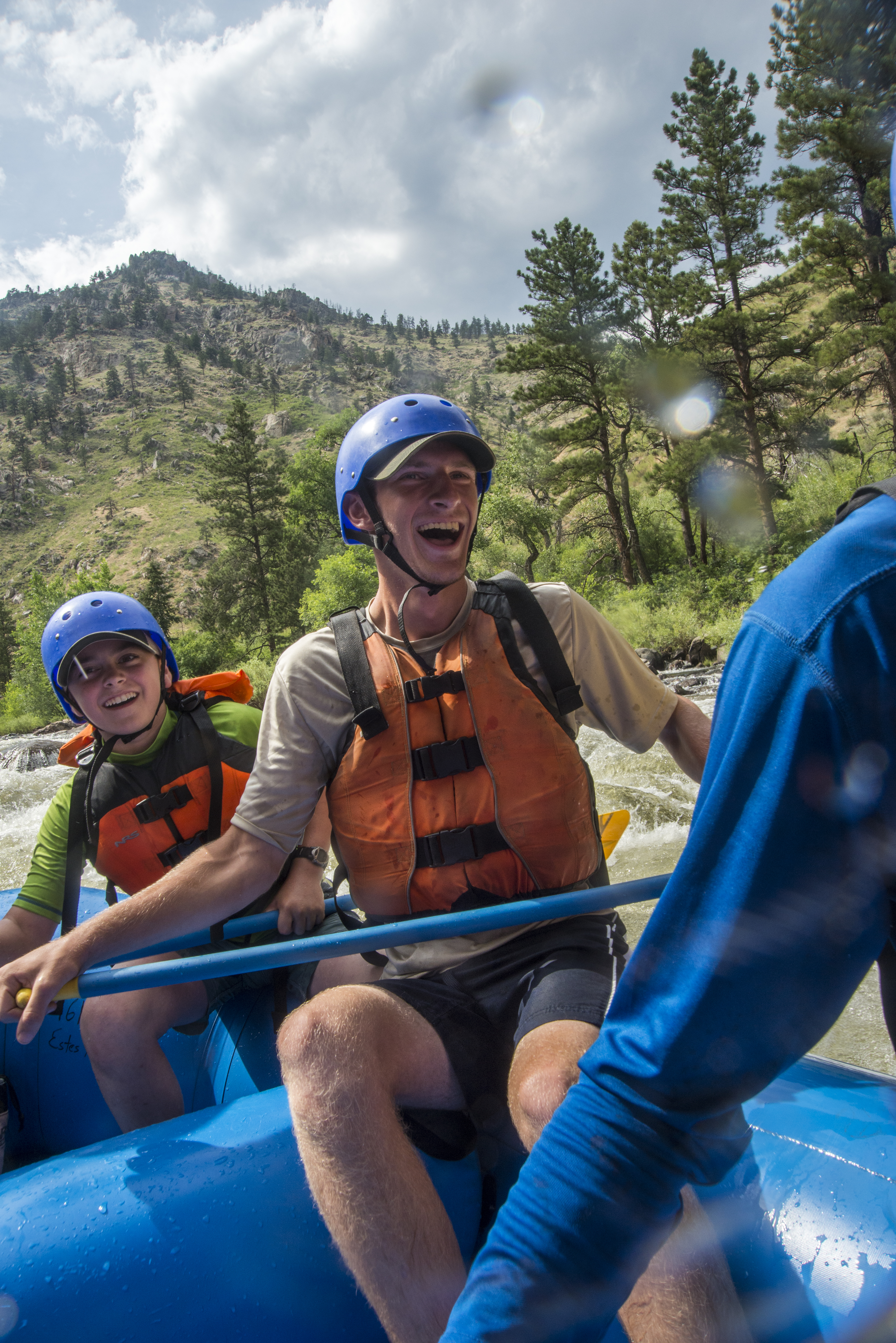 Scouts from PA enjoy a whitewater rafting trip on the Cache La Poudre River, during their adventure trip to Colorado