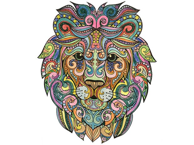 Adult Coloring Book, Patterns Theme with Colored Pencils