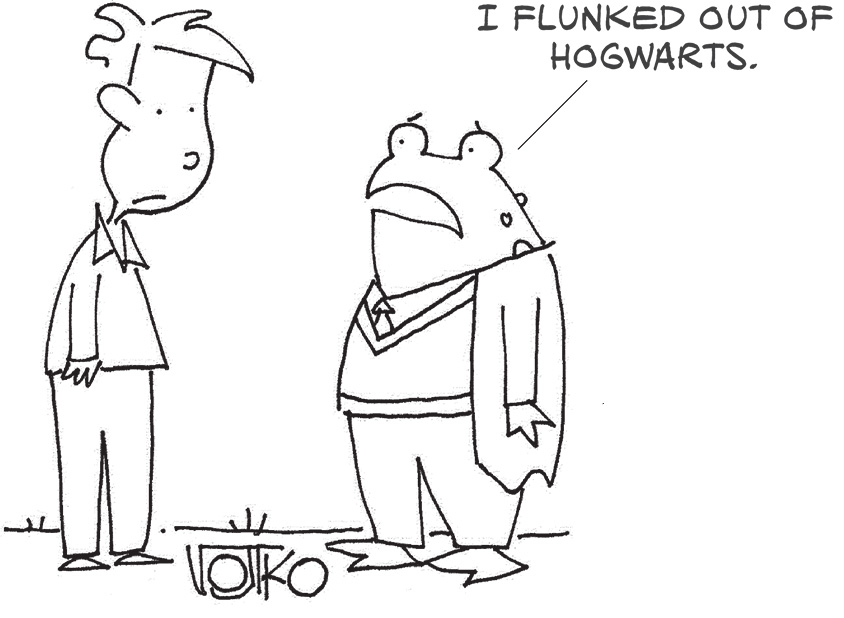 Frog says he flunked out of hogwarts comic