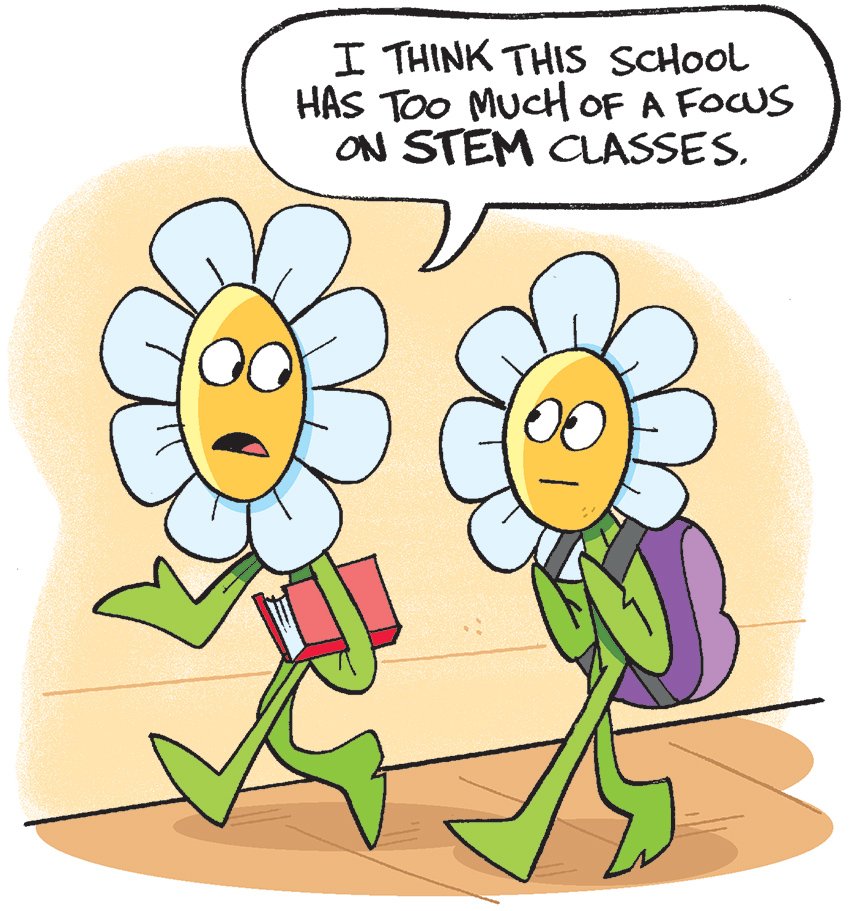 two flowers complain about stem classes comic