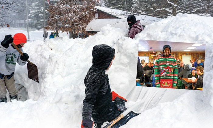 A winter celebration in the snow