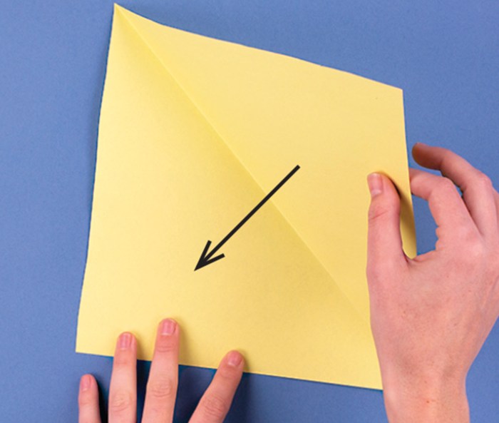 step 1 crease the paper to begin making your paper fortune teller