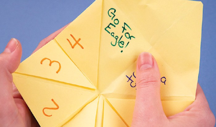 revealed fortune in paper fortune teller