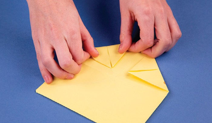 completing folds to make a paper fortune teller