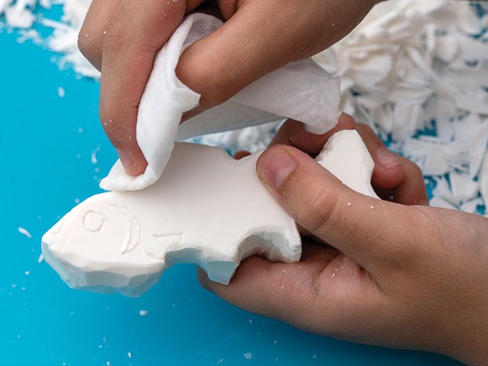 soap carvings of boy and girl