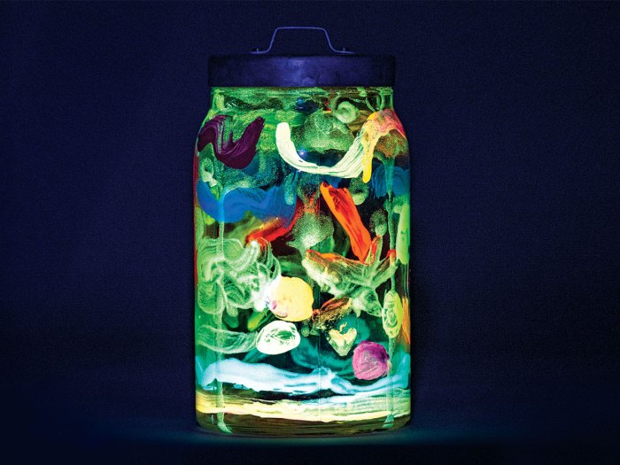 Recycled Glow-in-the-Dark Galaxy Mason Jar