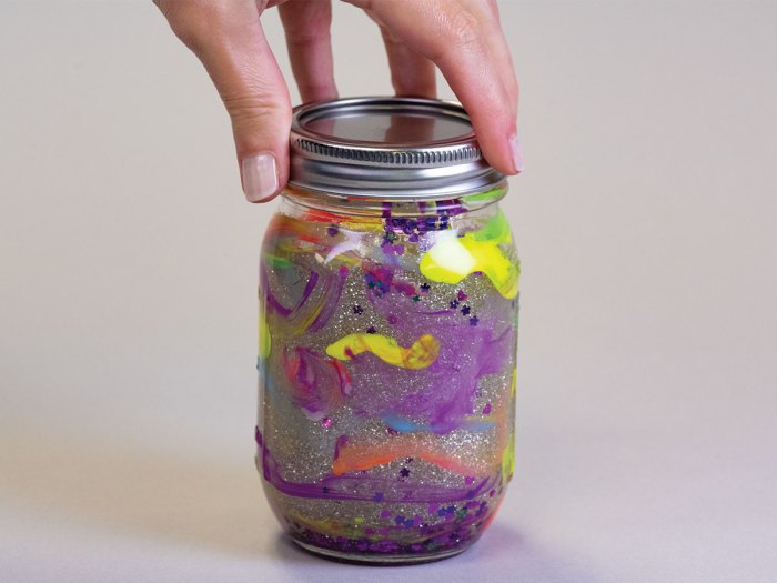 Fine Glass Bottle/jar Filled With Glow in the Dark Stones Medium Size 