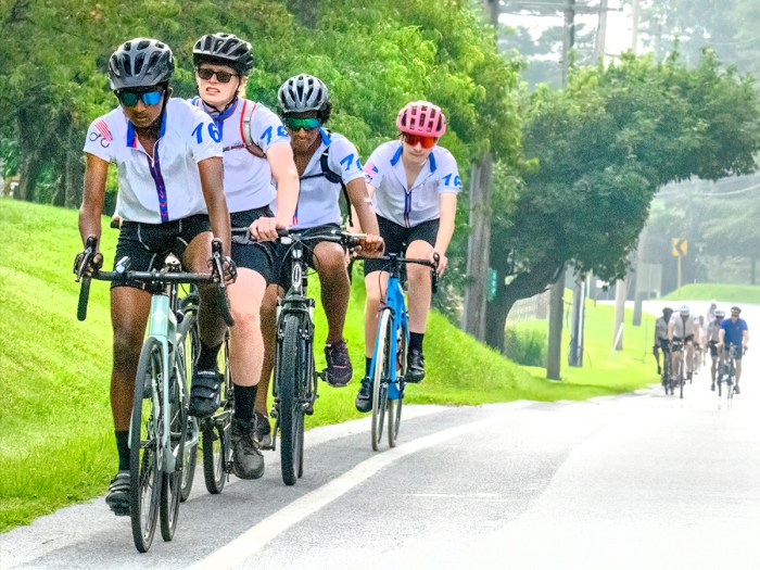 Scouts switched positions throughout the ride