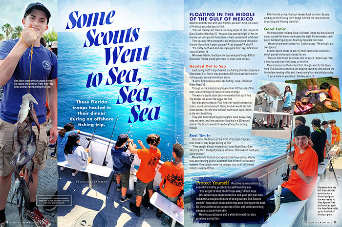 Layout of deep sea fishing trip article