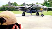 A restored North American B-25 Mitchell bomber