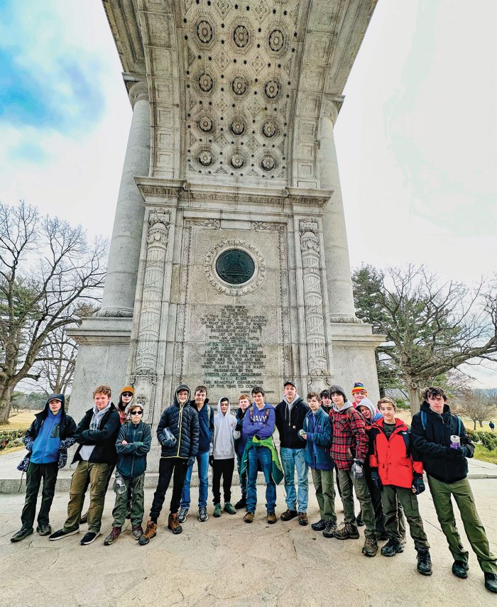 Troop poses at Valley Forge Historic Park