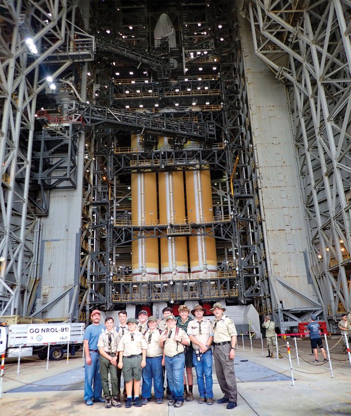 Scouts pose at Vandenberg Space Force Base