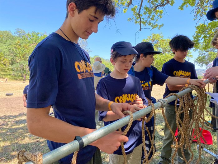 Scouts tying knots