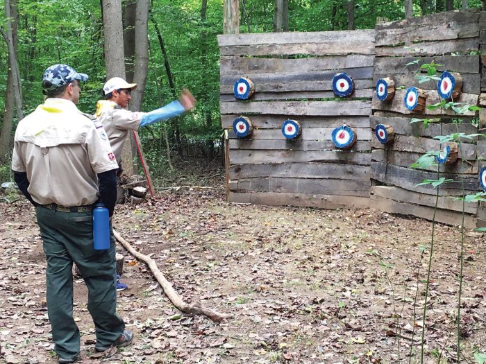 Ax throwing at a camporee