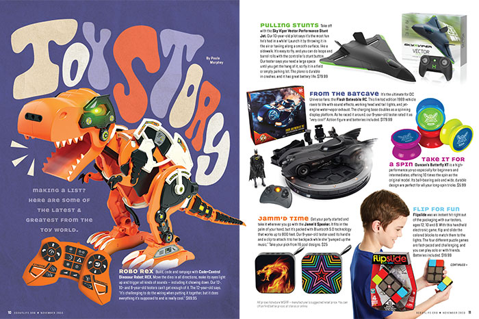 Toy review article layout
