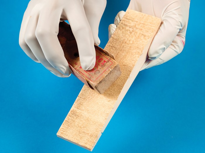 Sanding a Pinewood Derby car