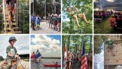 Collage of summer camp scenes