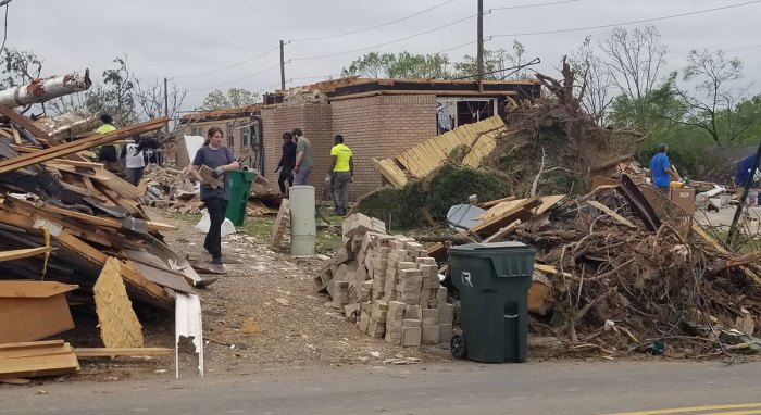 Cleaning up after a tornado