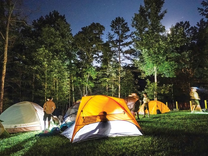 Tents set up at camp