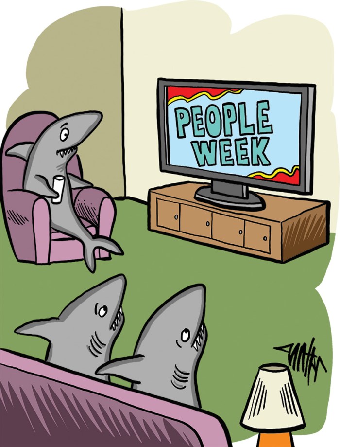 sharks watching people week on tv instead of shark week