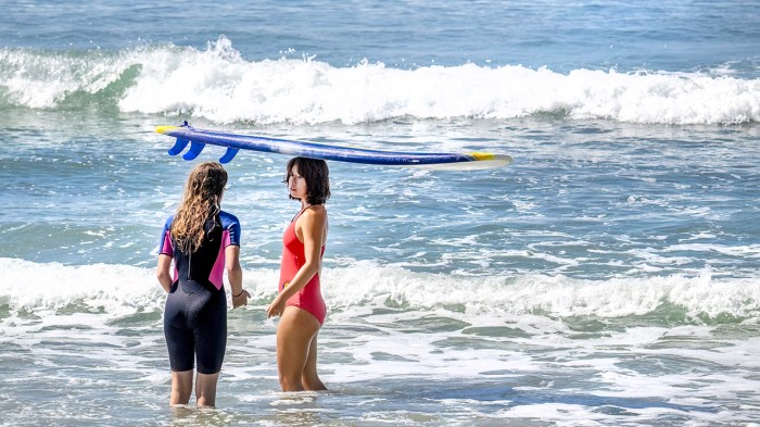 Watching the waves at the surfing campout