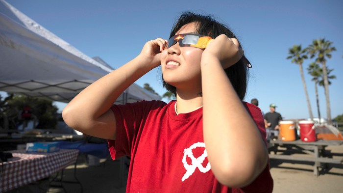 Viewing the eclipse at the surfing campout