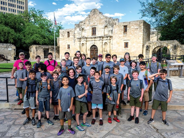 Troop 848 in front of the Alamo in San Antonio