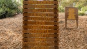 a sign at a scout camp to help scouts memorize the scout law