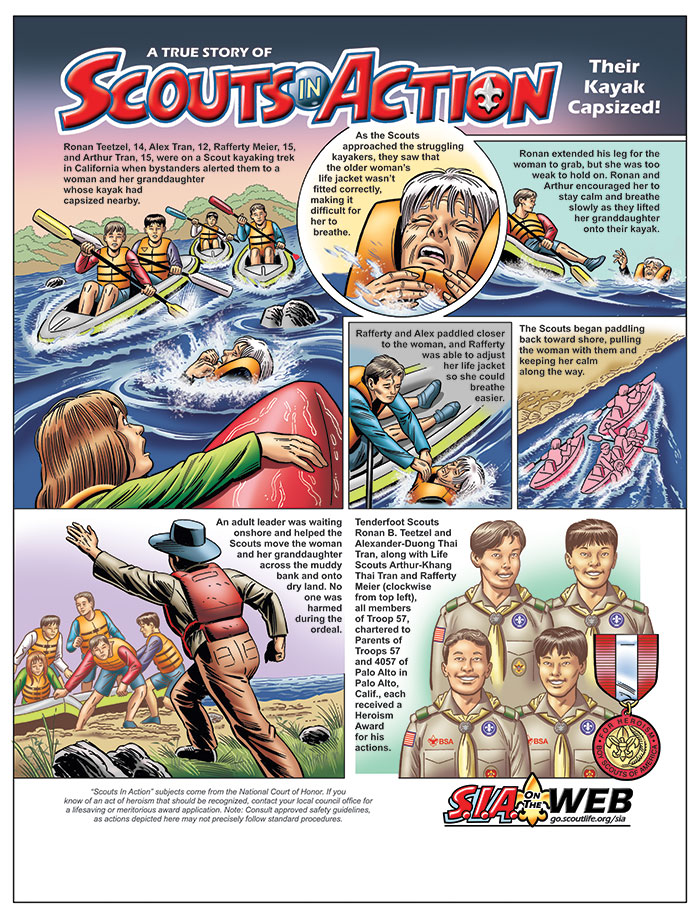 Scouts in Action comic from October 2024