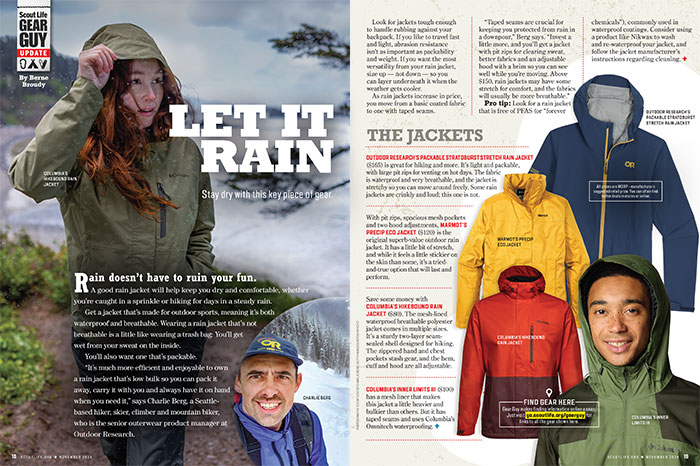 layout of rain jacket buying guide article