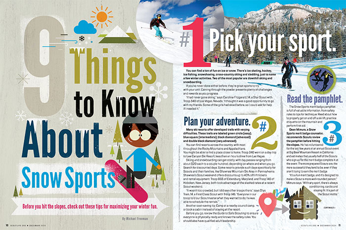 layout of snow sports feature