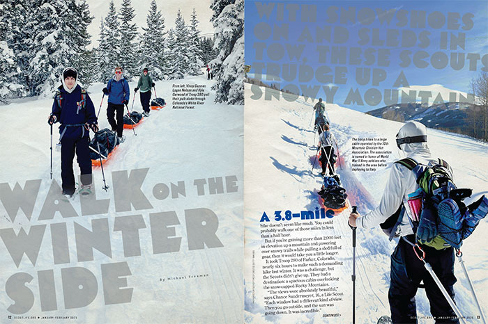 layout of snowshoe feature in january-february 2025 issue