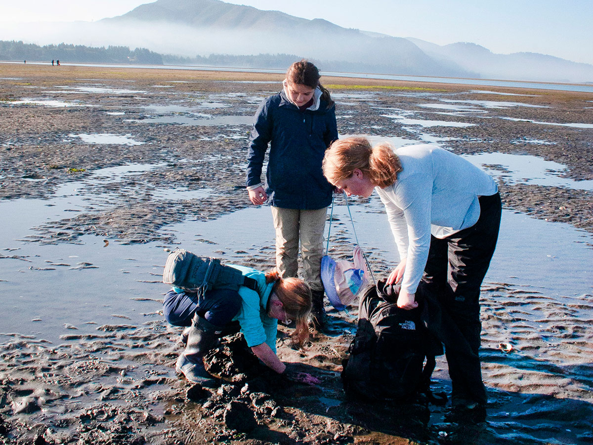 Scouts searching for clams