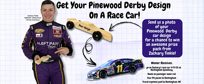 Promo image for Zachary Tinkle Pinewood Derby Photo Contest