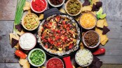 campfire nachos surrounded by tasty toppings