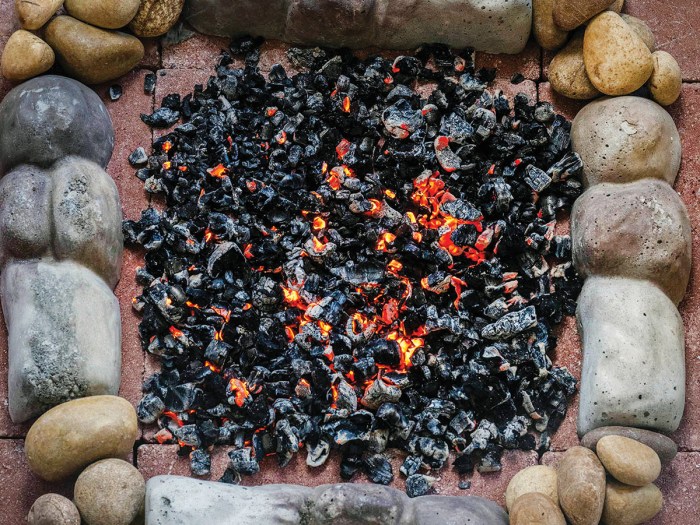 coals ready for cooking campfire nachos