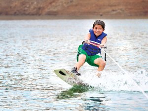 a scout wakeboarding