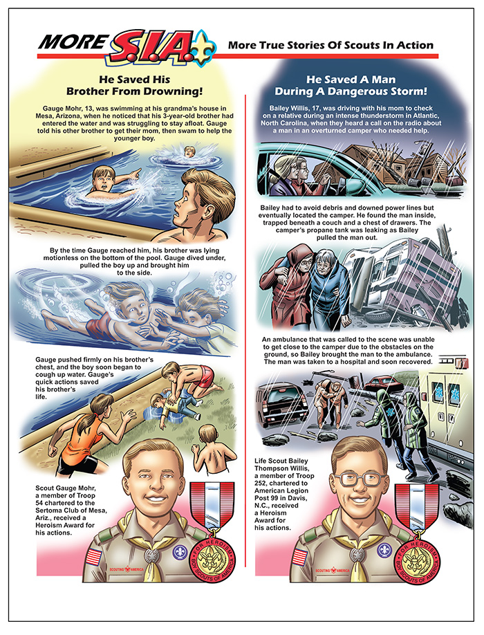 Scouts in Action comic from the May 2025 issue