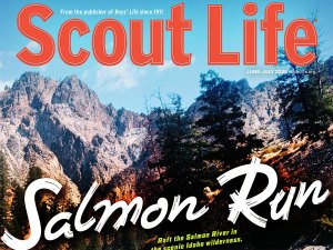 Idaho mountains on the cover of the June-July issue of Scout Life magazine