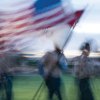 Scouts participating in a flag ceremony